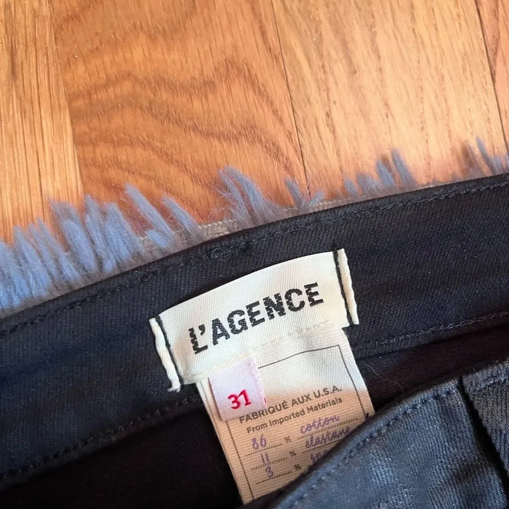 L'agence Beatrix Black Coated Baby Boot Jean Pants Size 31